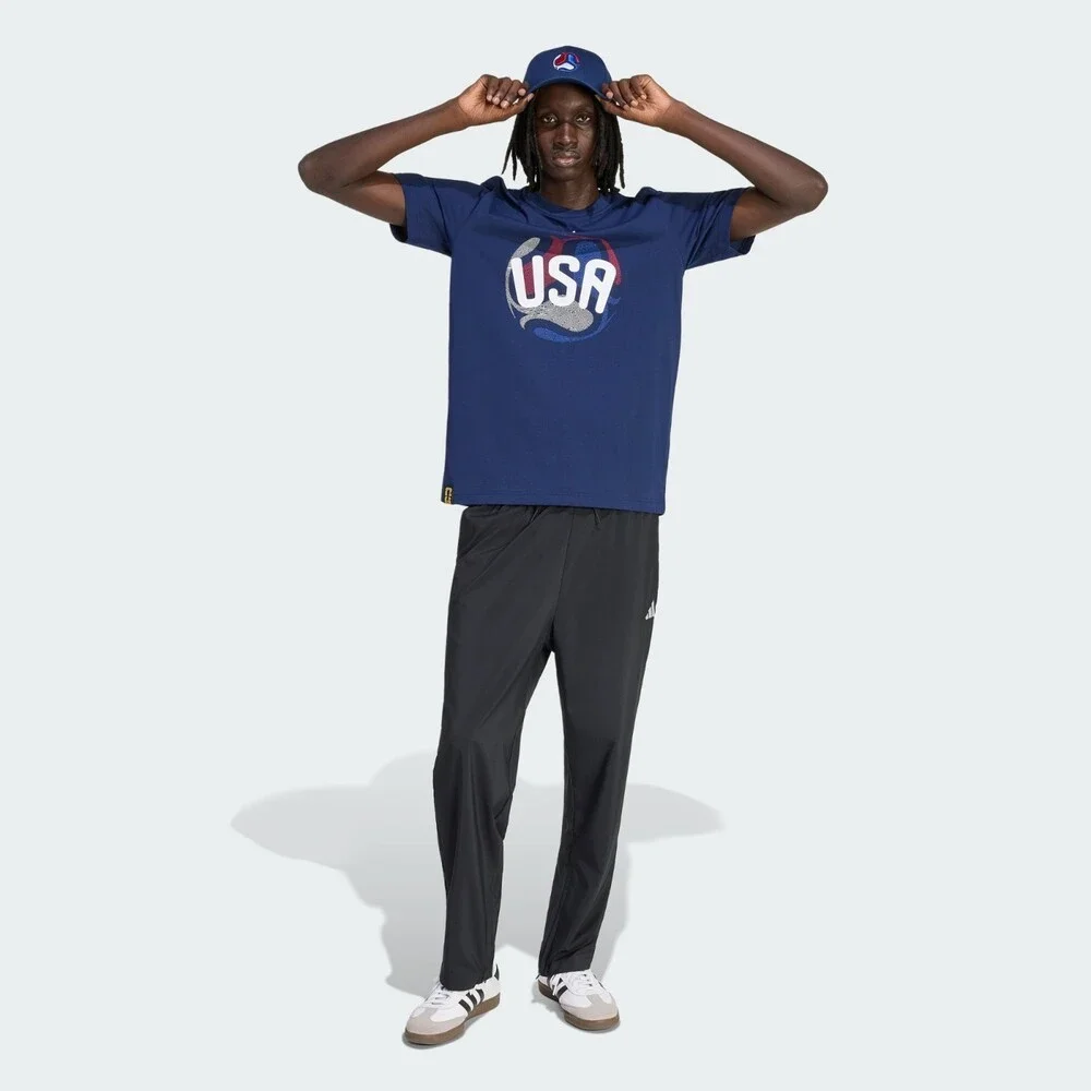 Adidas FIFA World Cup 26 USA T-Shirt Men Navy Blue Graphic Jersey Soccer JAX1845
